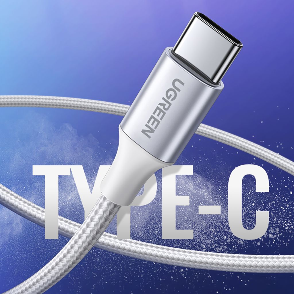 Ugreen US288 60133 USB-A / USB-C QC 3.0 3A 2m kabel - hvid