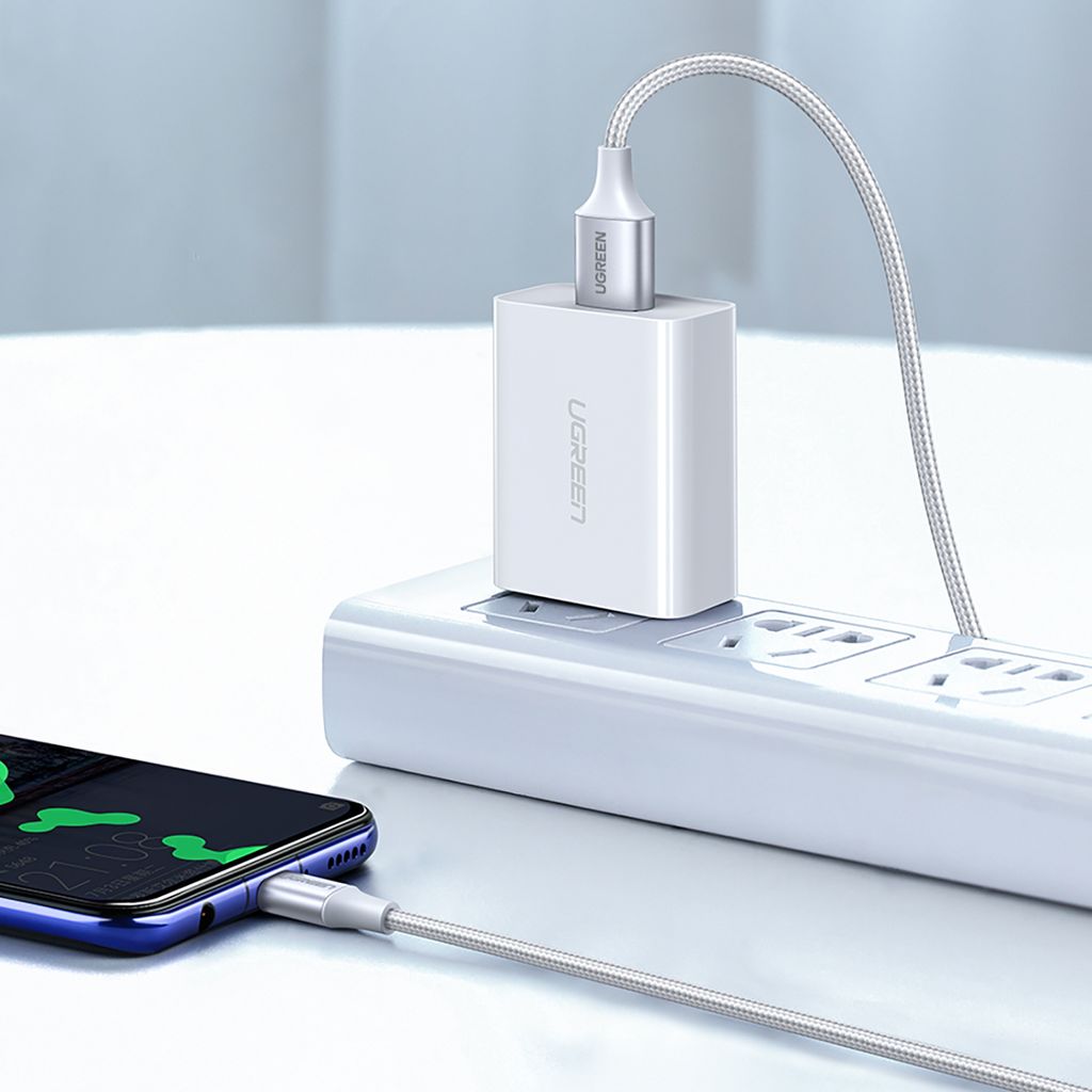 Ugreen US288 60133 USB-A / USB-C QC 3.0 3A 2m kabel - hvid