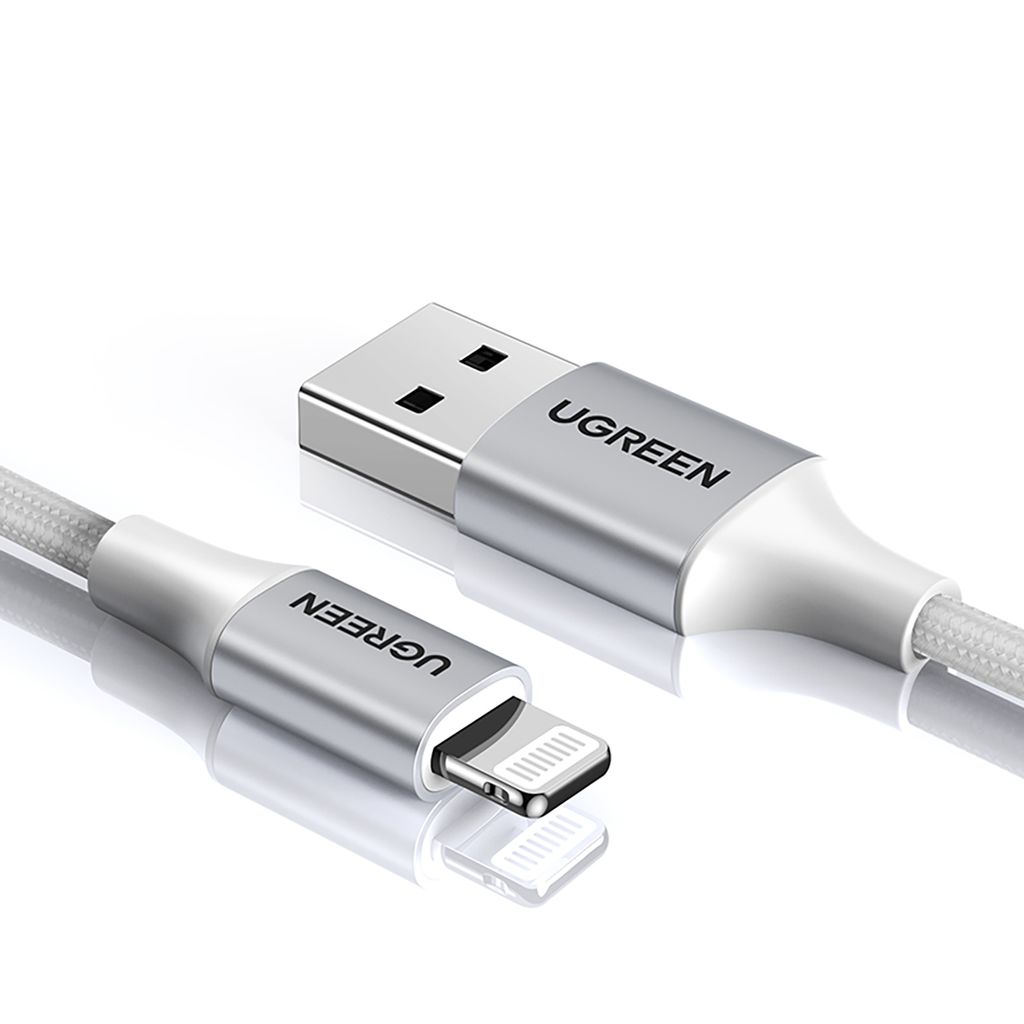 Ugreen US199 60163 USB-A / Lightning MFi kabel 2m – sølv