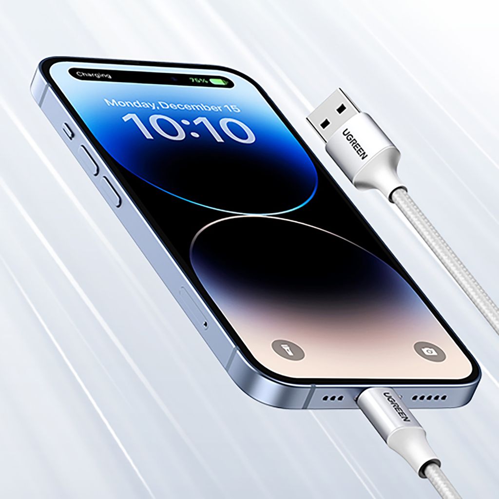 Ugreen US199 60163 USB-A / Lightning MFi kabel 2m – sølv