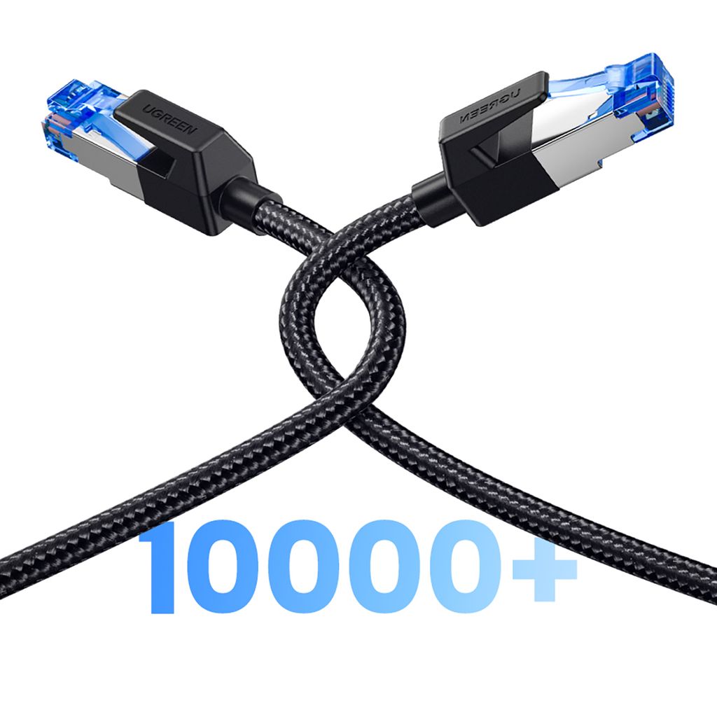 Ugreen NW153 Ethernet Cat8 kabel 1,5 m svart - Snabb och hållbar