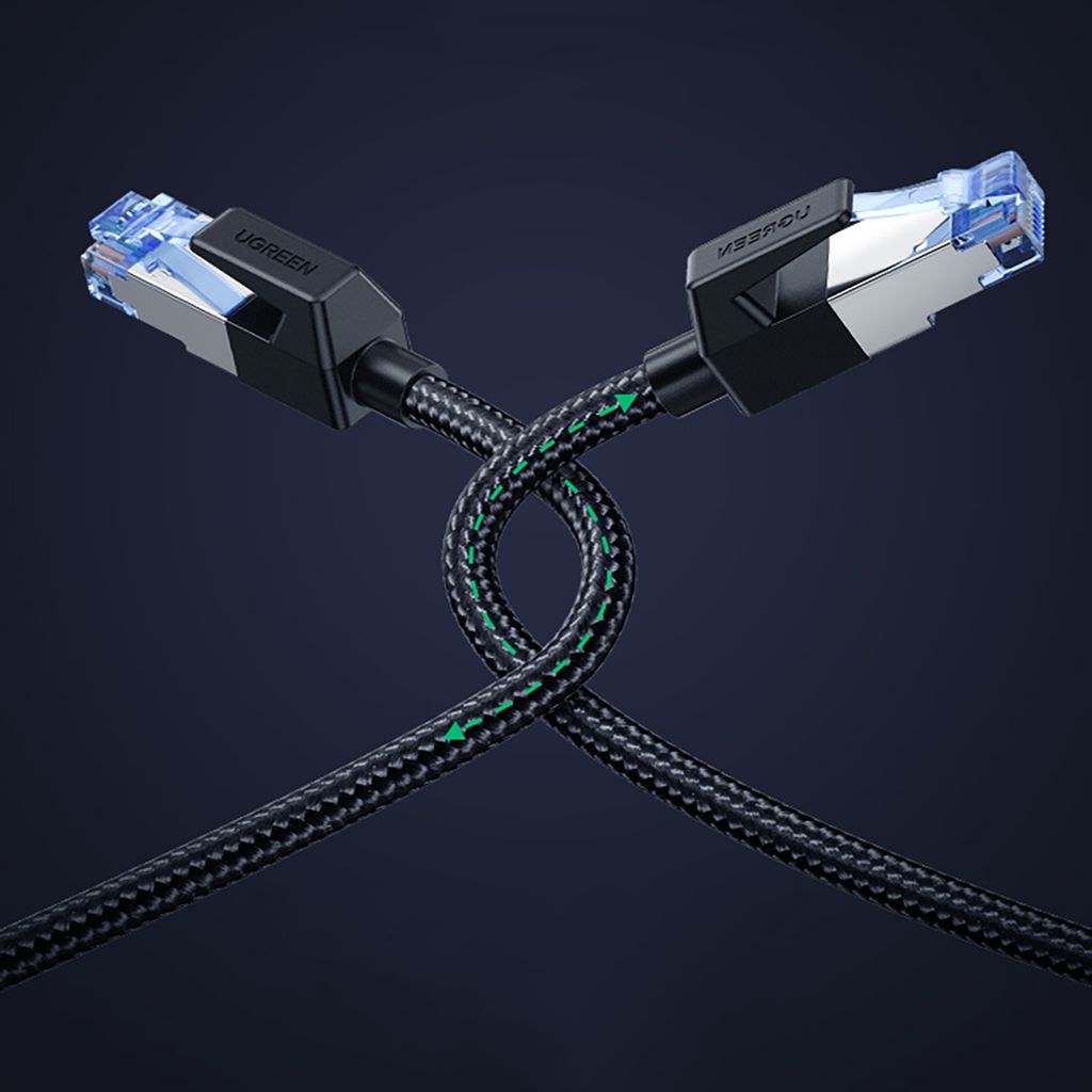 Ugreen NW153 Ethernet Cat8 kabel 1,5 m svart - Snabb och hållbar