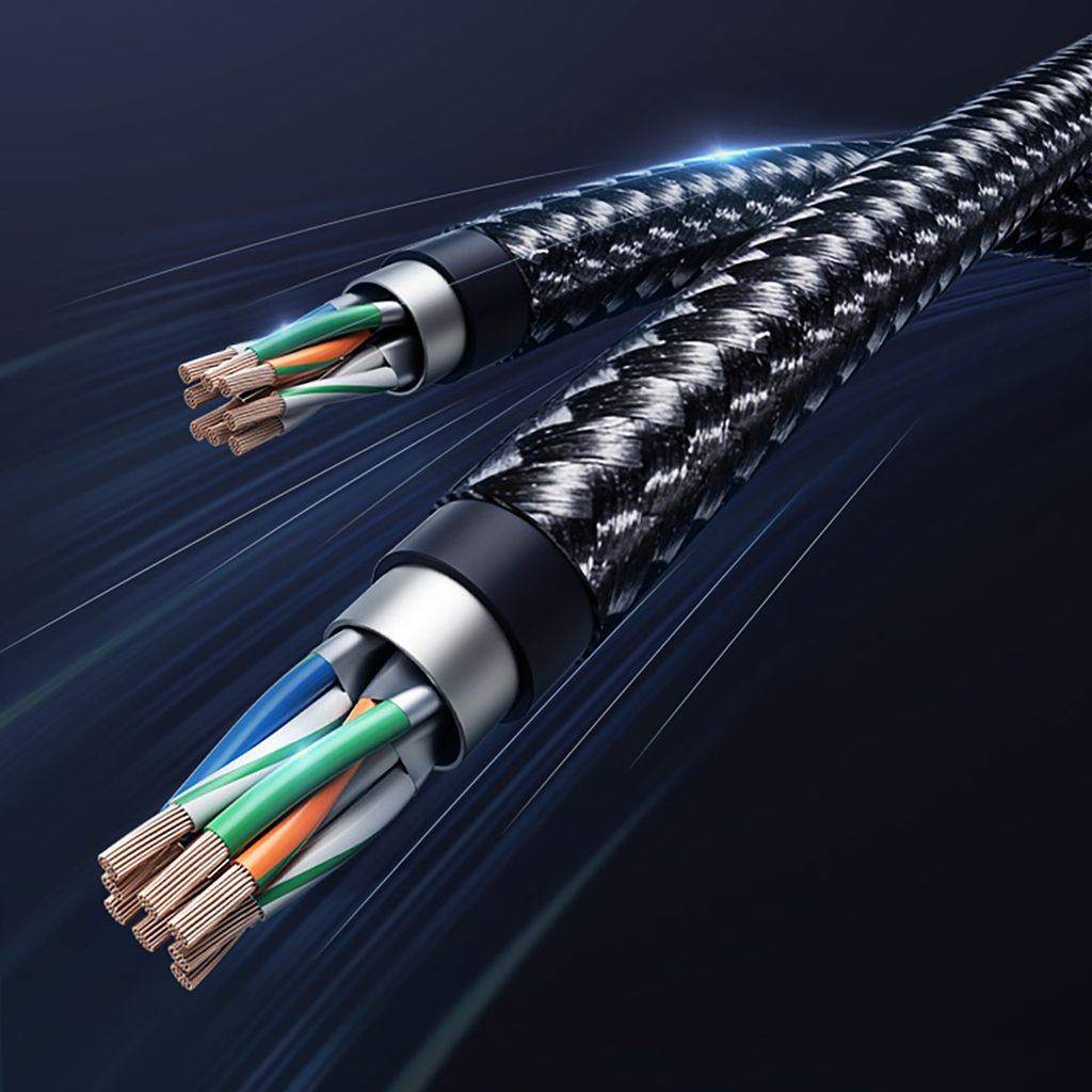 Ugreen NW153 Ethernet Cat8 kabel 1,5 m svart - Snabb och hållbar