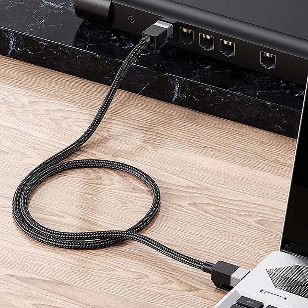 Ugreen NW153 Ethernet Cat8 kabel 1,5 m svart - Snabb och hållbar