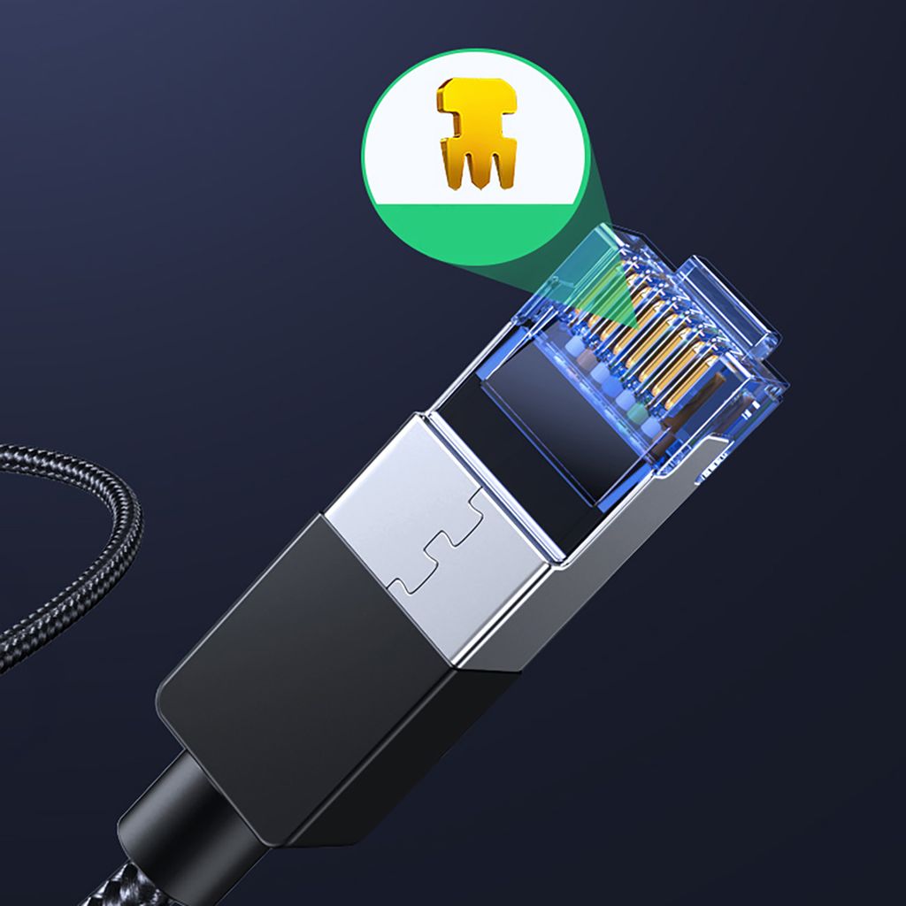 Ugreen NW153 Ethernet Cat8 kabel 1,5 m svart - Snabb och hållbar