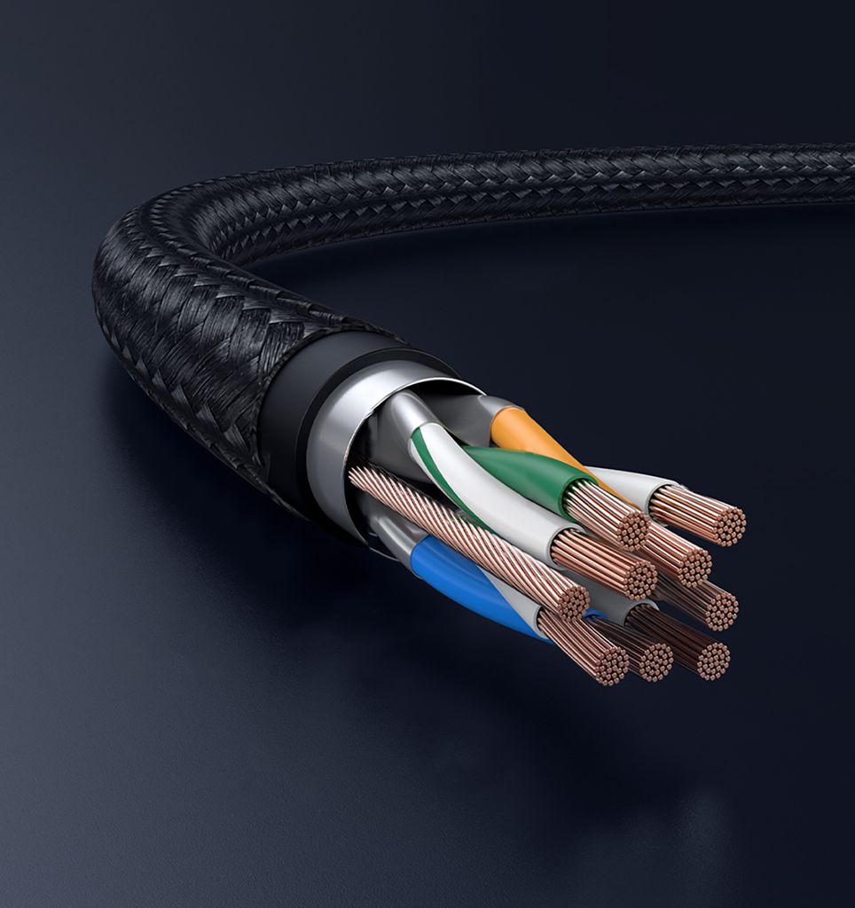 Ugreen NW153 Ethernet Cat8 kabel 1,5 m svart - Snabb och hållbar