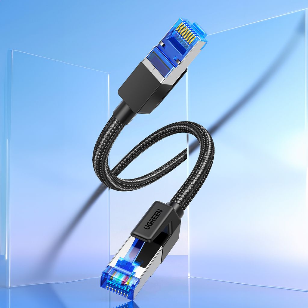 Ugreen NW153 Ethernet Cat8 kabel 1,5 m svart - Snabb och hållbar