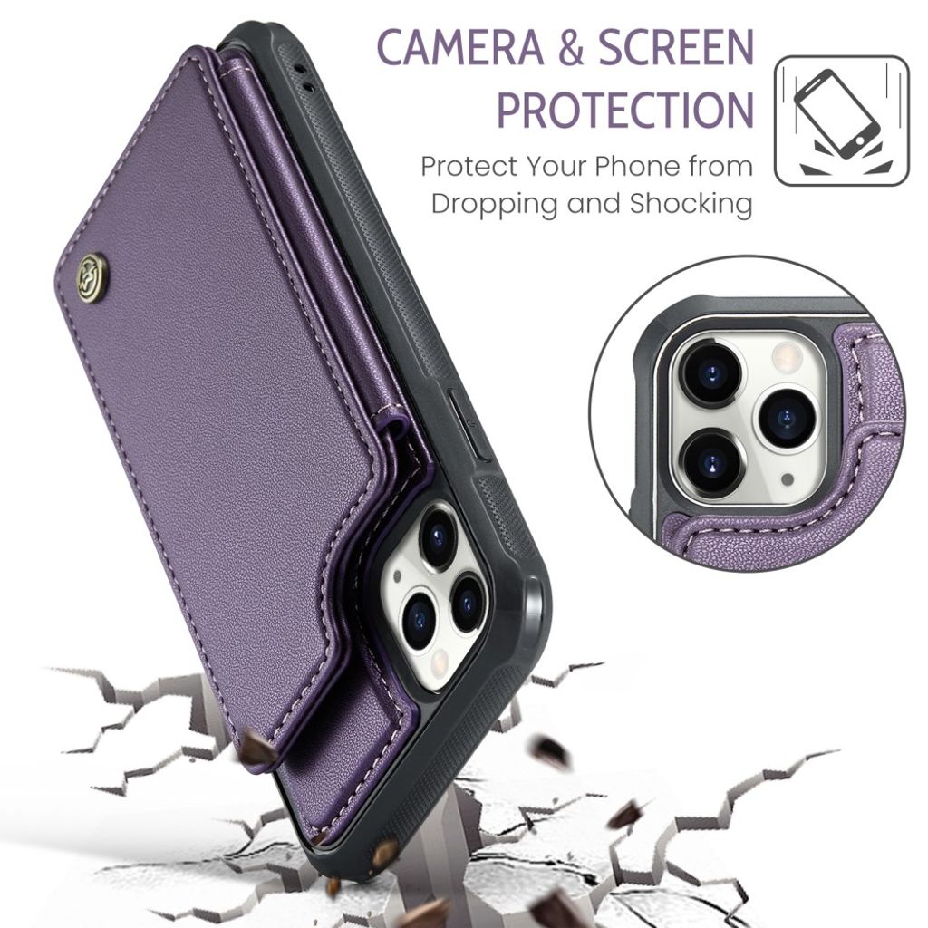 CASEME iPhone 11 Pro Cover med 5 Kortplads - Lilla