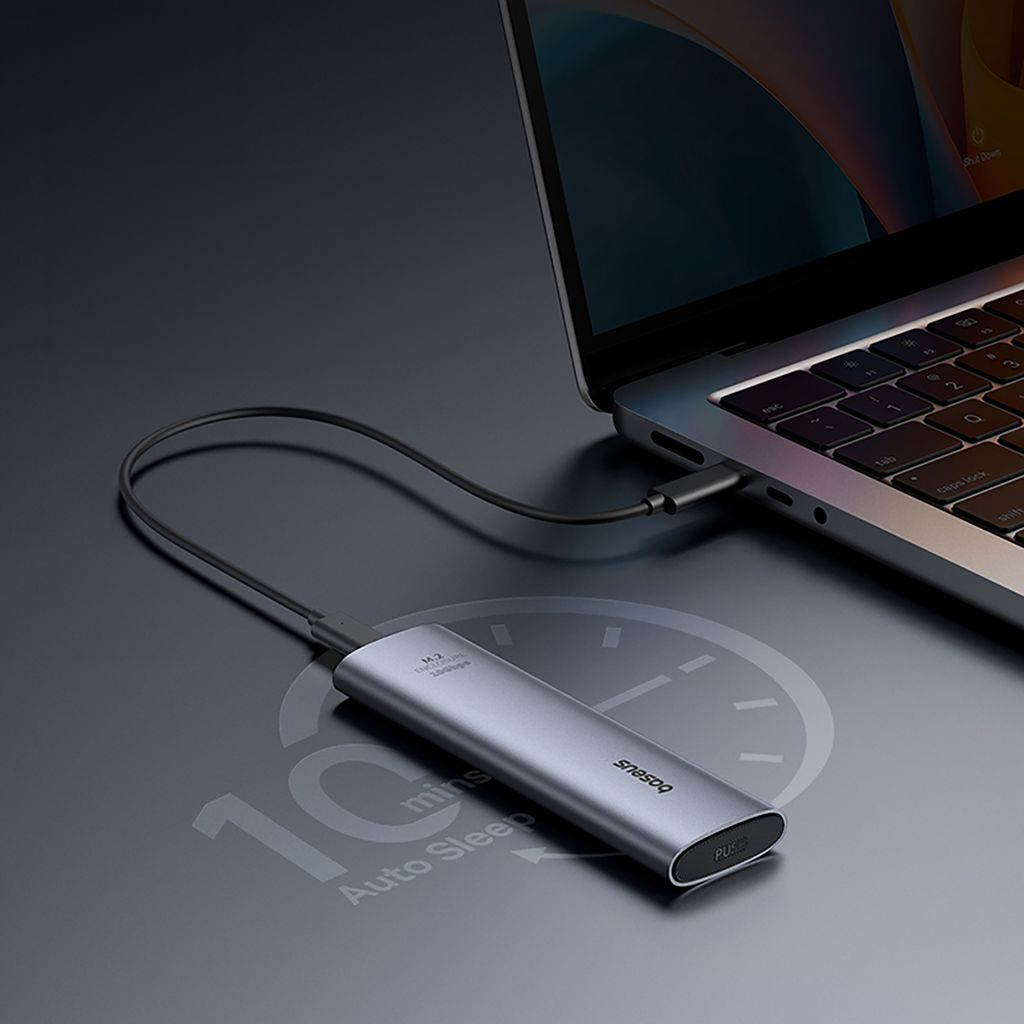 Baseus FlyJoy M.2 NVMe 10Gb/s SSD caddy - grå
