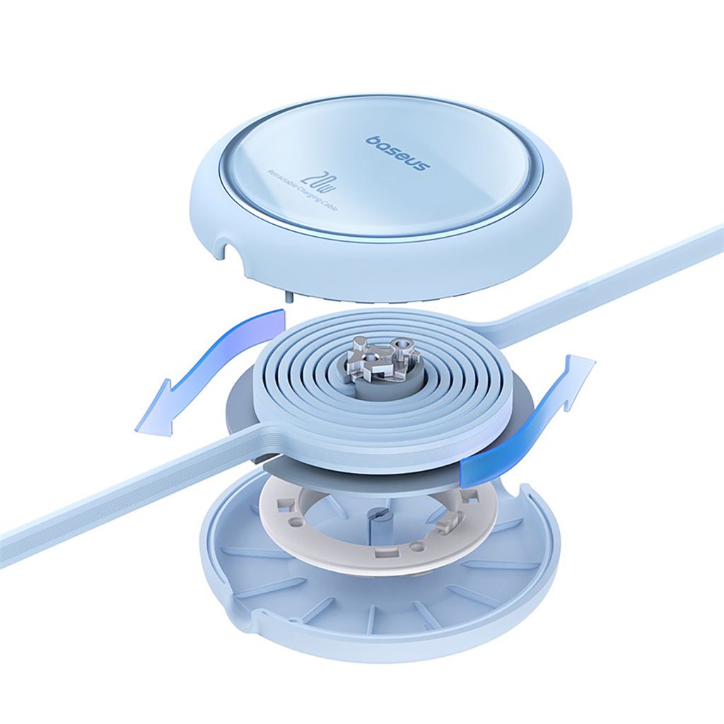 Baseus Free2Pull retractable cable 1m USB-C/Lightning 20W blå