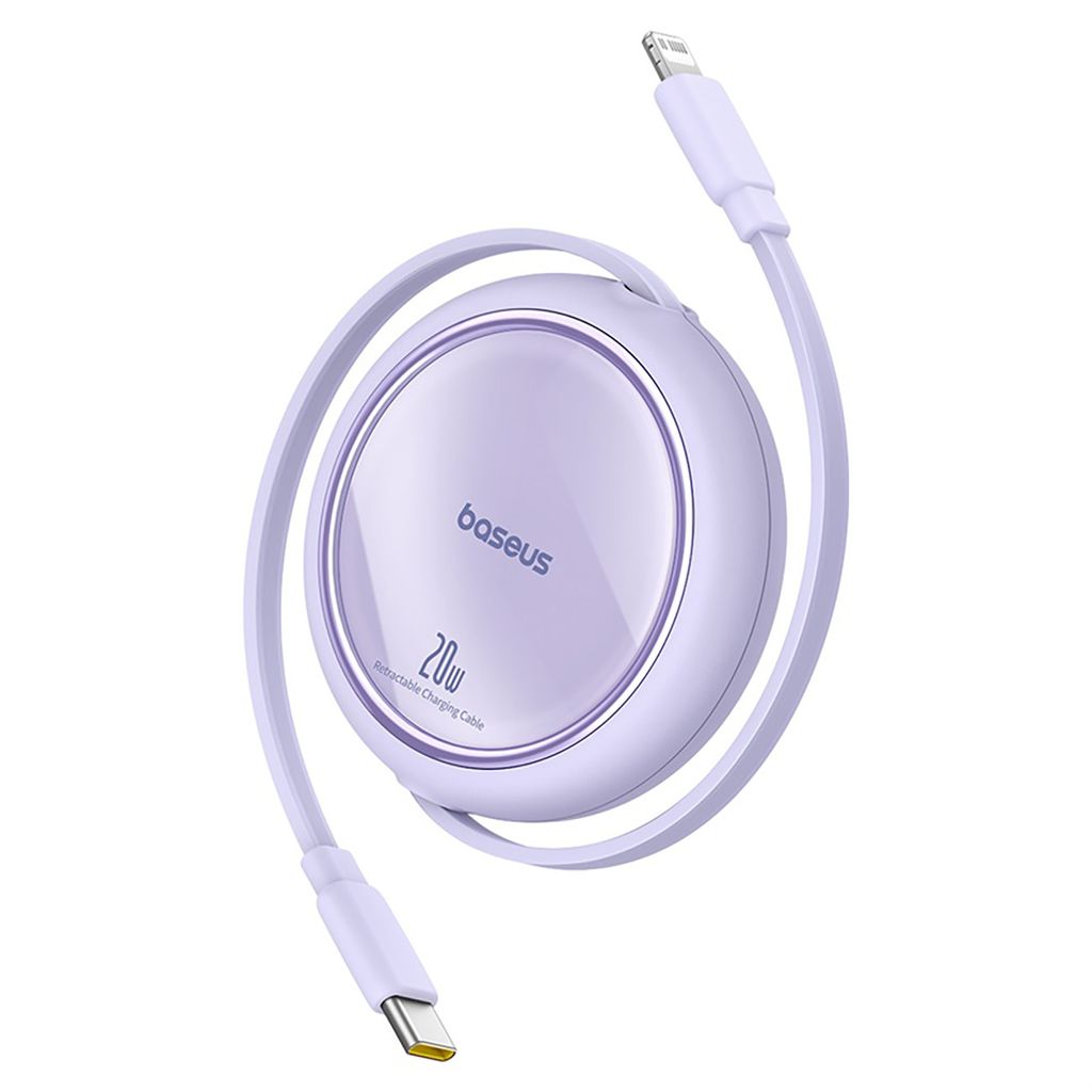 Baseus Free2Pull Cable Retractable USB-C / Lightning 20W 1m - violetti