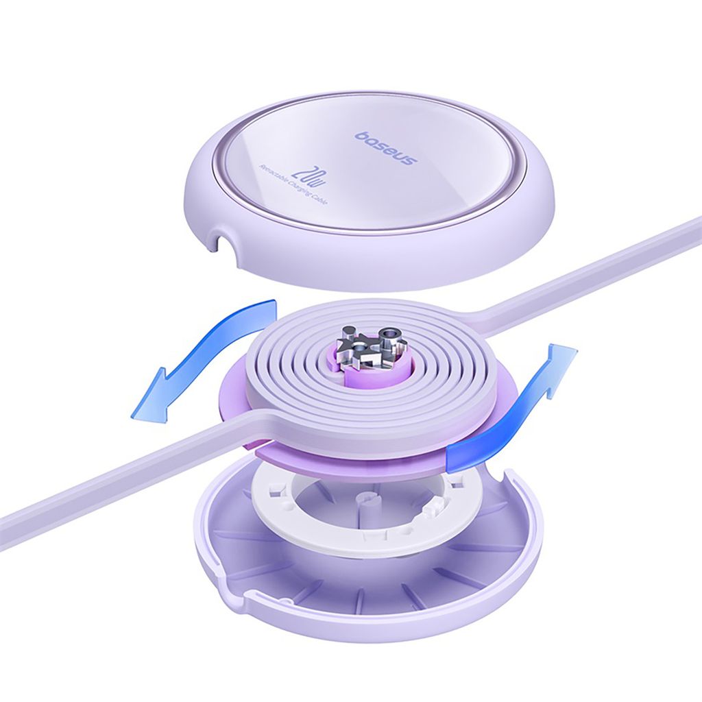 Baseus Free2Pull Cable Retractable USB-C / Lightning 20W 1m - violetti