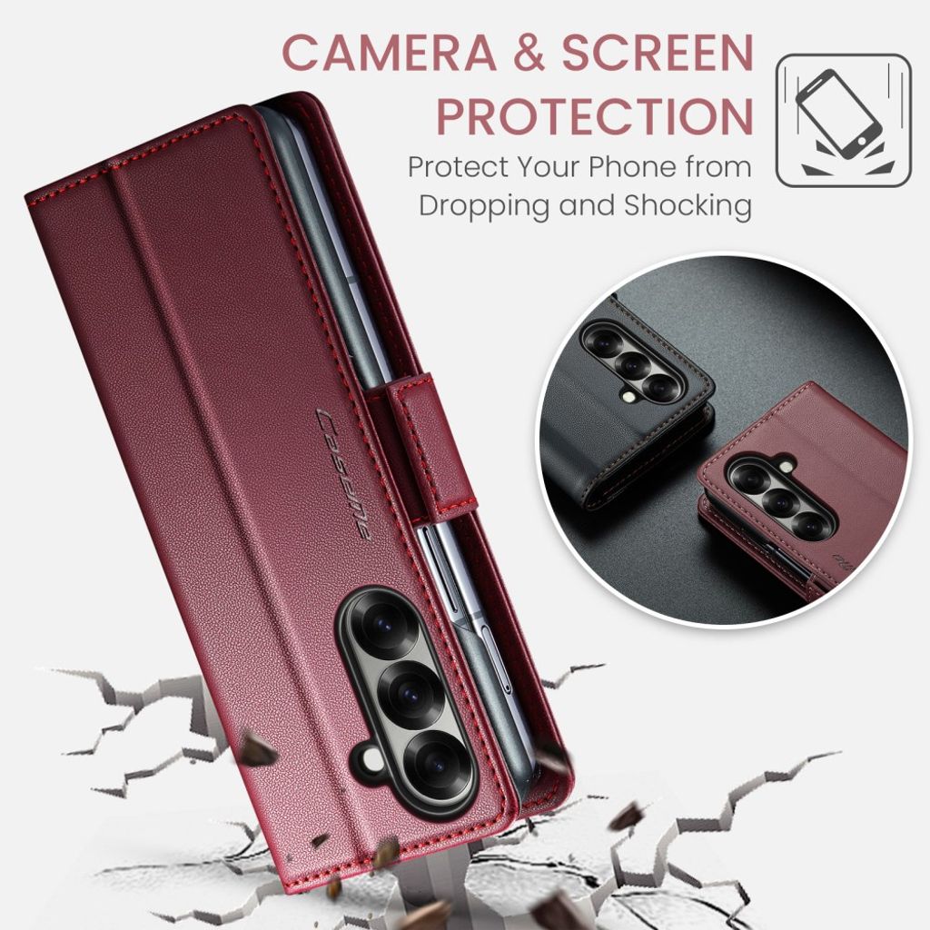 CASEME Samsung Galaxy Z Fold7 5G Fodral med RFID-blockering - Röd