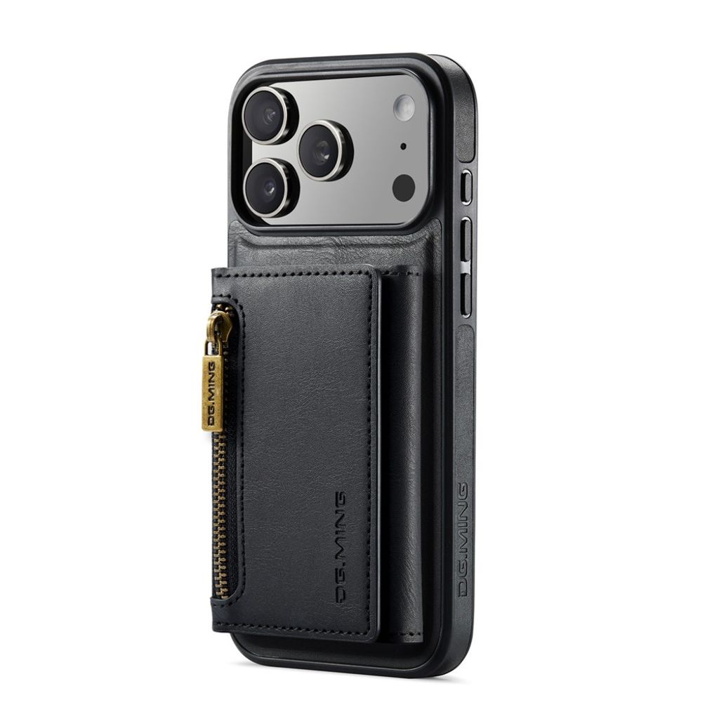 DG.MING iPhone 18 Pro Max/17 Pro Max Skal med Magnetisk Avtagbar Plånbok - Svart