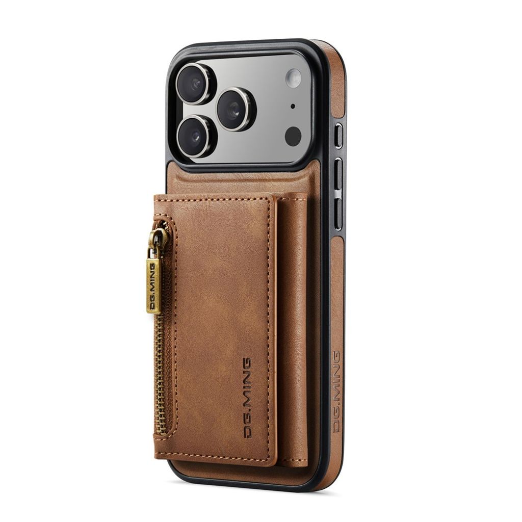 DG.MING iPhone 18 Pro Max/17 Pro Max Skal med Magnetisk Avtagbar Plånbok - Brun