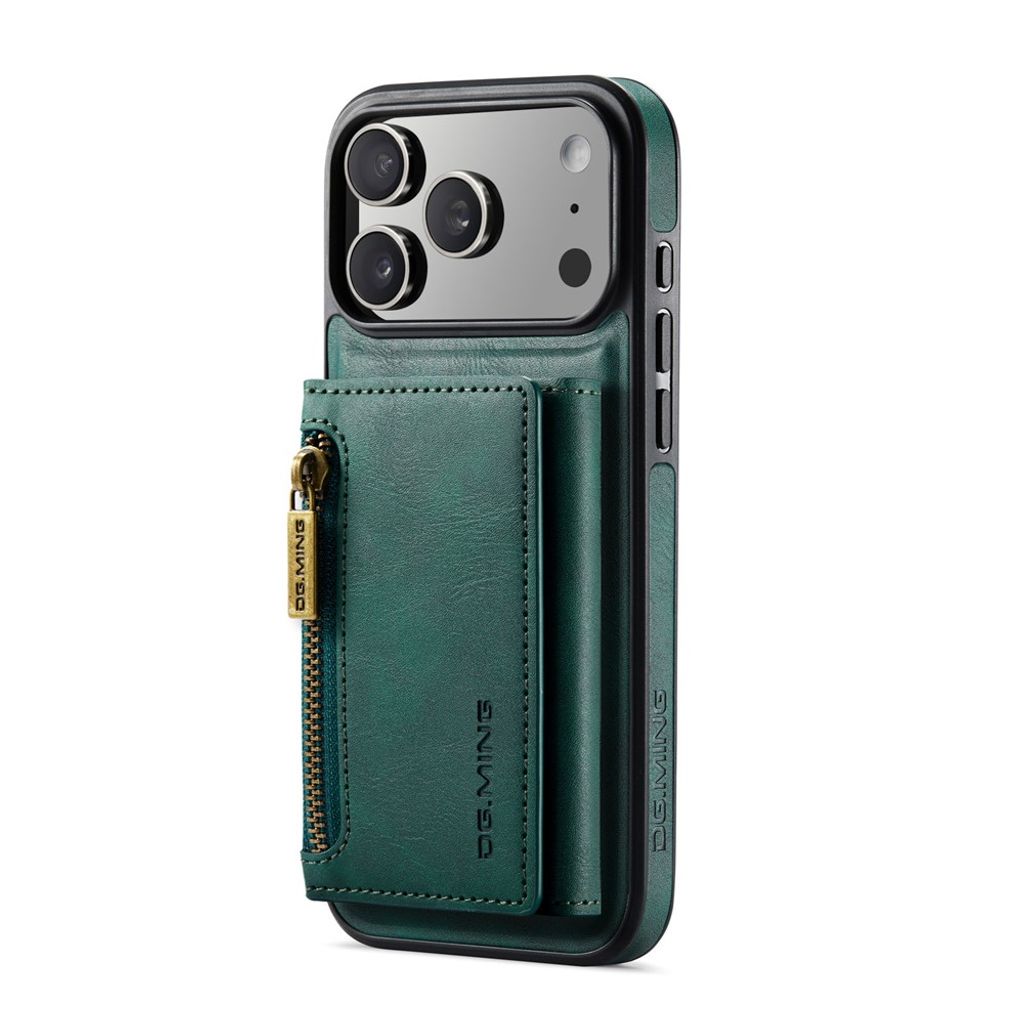 DG.MING iPhone 18 Pro Max/17 Pro Max Skal med Magnetisk Avtagbar Plånbok - Grön