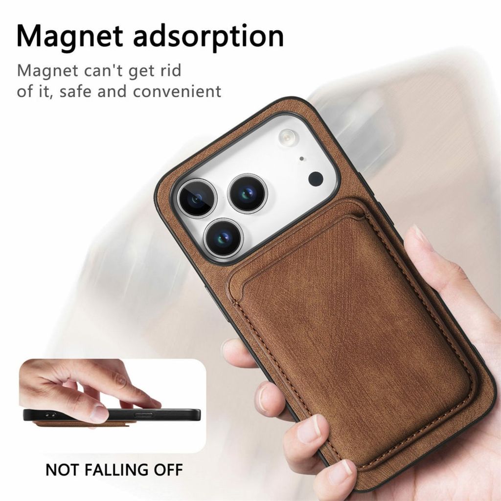iPhone 18 Pro & iPhone 17 Pro Kuori Irrotettavalla Korttipaikalla - Ruskea