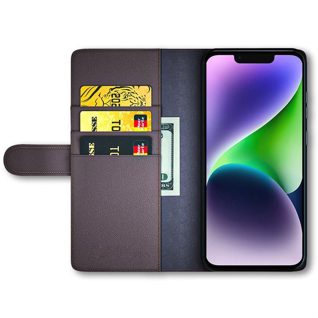 iPhone 15 Plus Kotelo Jalusta - Ruskea