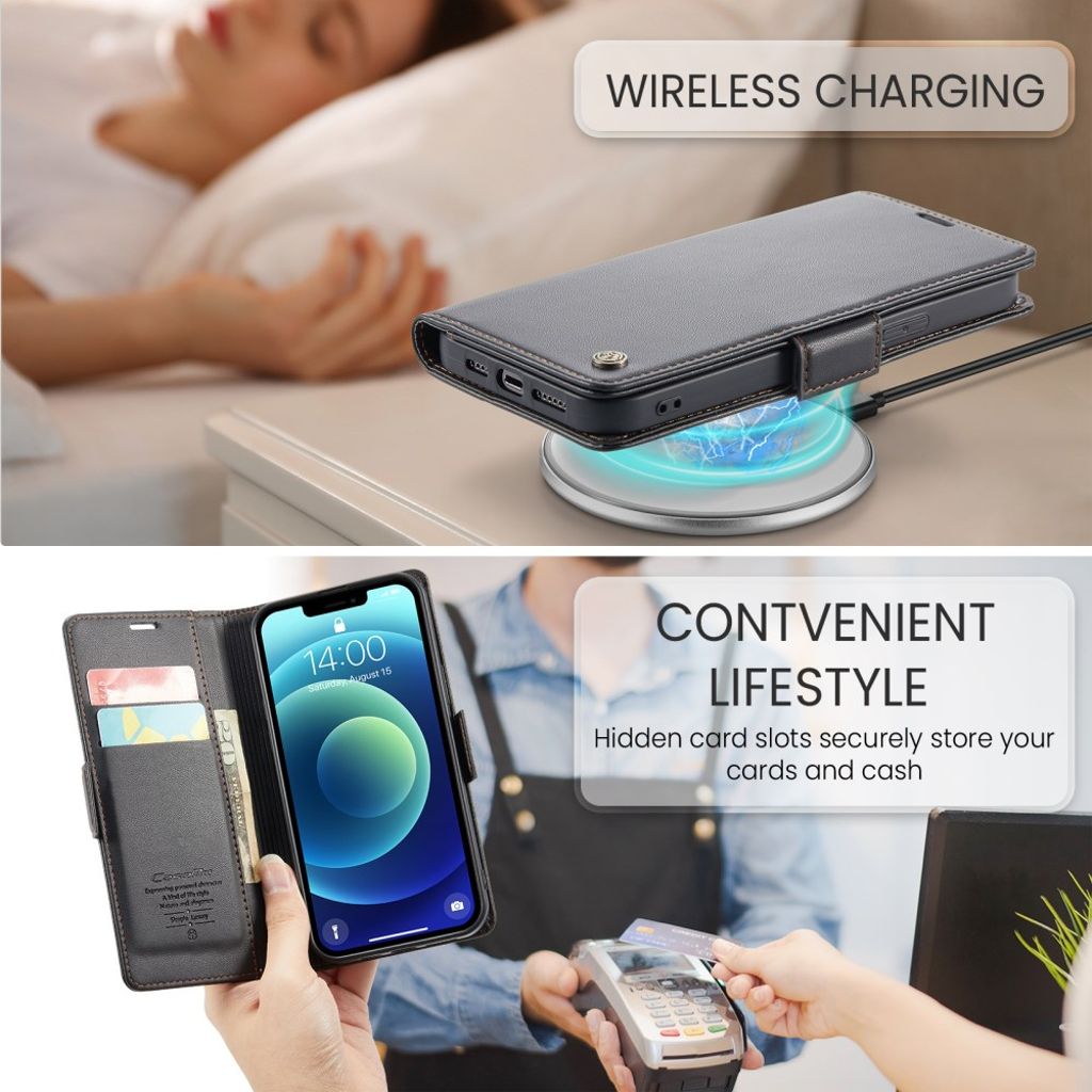 CASEME iPhone 12 Mini Wallet Cover with Stand - Black