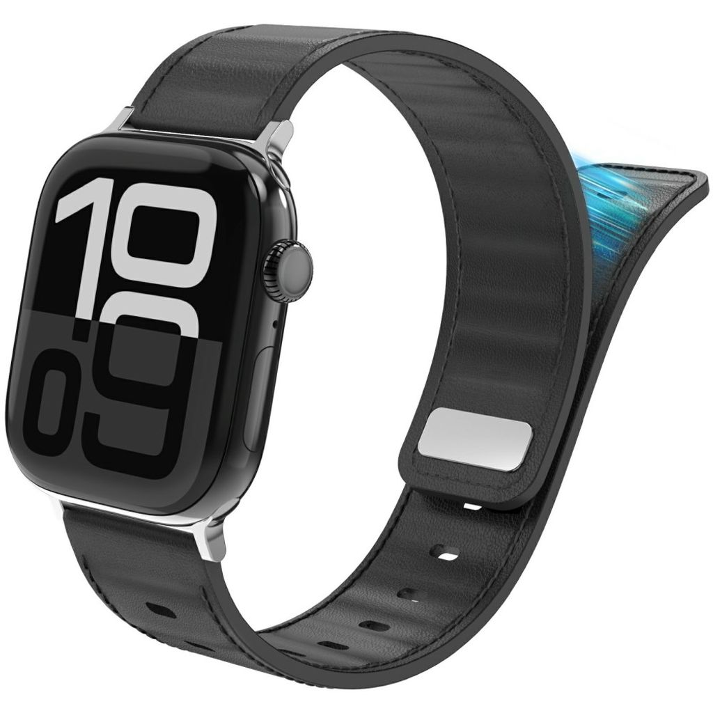 AHASTYLE BO06 Apple Watch 42/41/40/38mm Klockarmband i Läder - Svart