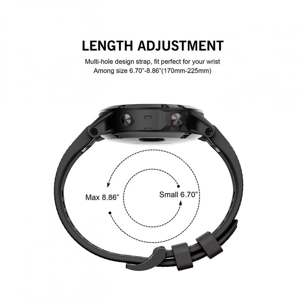 Tech-Protect Smooth Urrem til Garmin Fenix 6X/7X etc - Sort