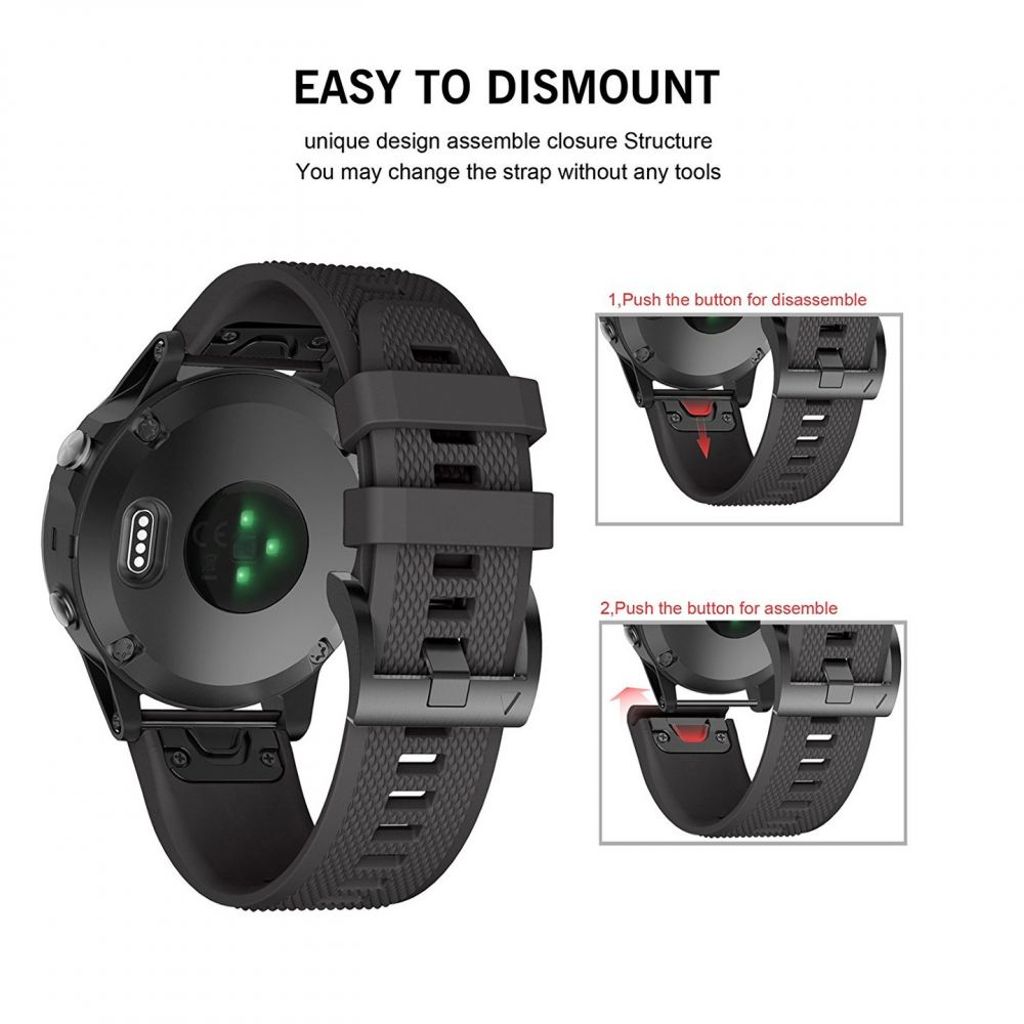 Tech-Protect Smooth Urrem til Garmin Fenix 6X/7X etc - Sort