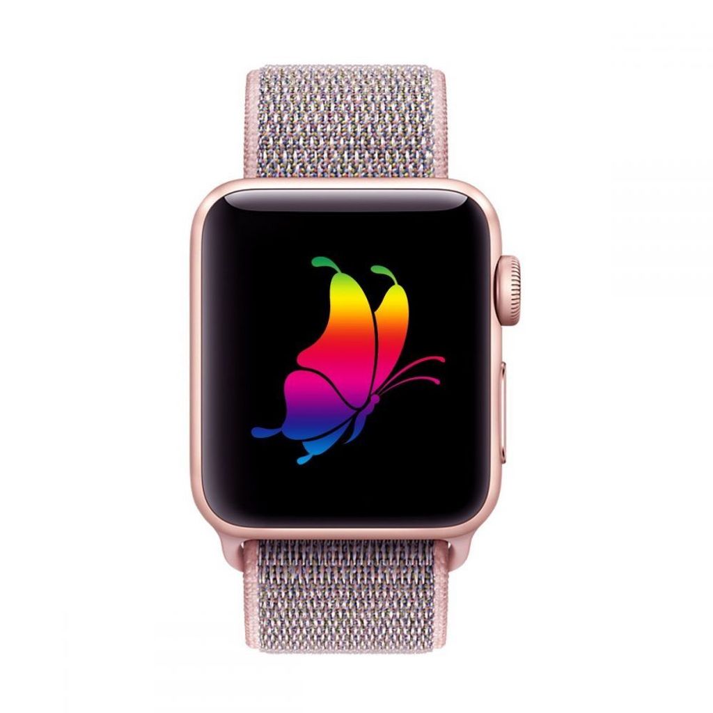 Tech-Protect Nylon Kellonranneke Apple Watch 38/40/41 mm - Vaaleanpunainen