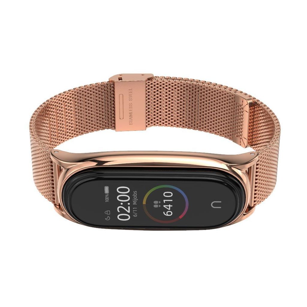 Tech-Protect MilaneseBand Kellonranneke Xiaomi Mi Smart Band 5/6/6 NFC - Vaaleanpunainen