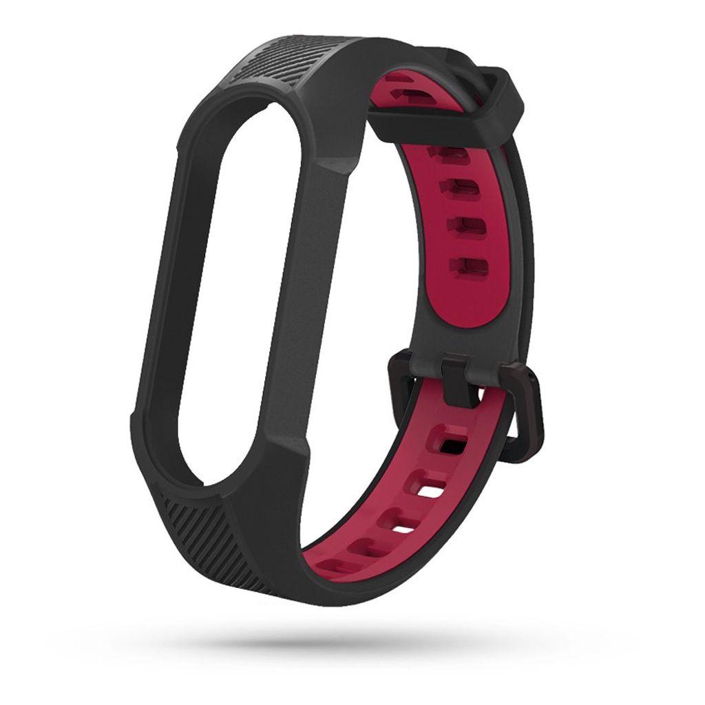 Tech-Protect Armor Kellonranneke Xiaomi Mi Smart Band 5/6/6 NFC - Musta/Punainen