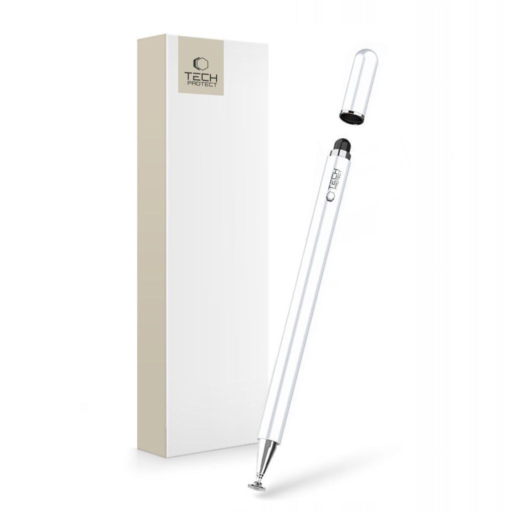 Tech-Protect Charm Stylus – Valkoinen/Hopea