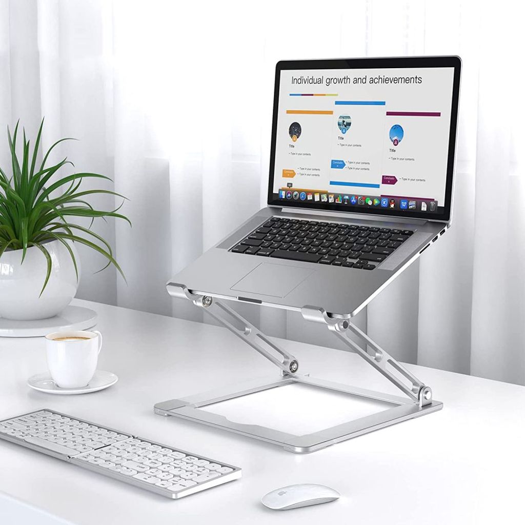Tech-Protect ULS400 Sammenklappelig Laptop Stand Universal op til 17" - Sølv