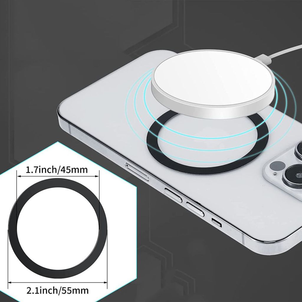 Tech-Protect MagMat MagSafe magnetisk ring universal - Sort/Sølv 2-pak