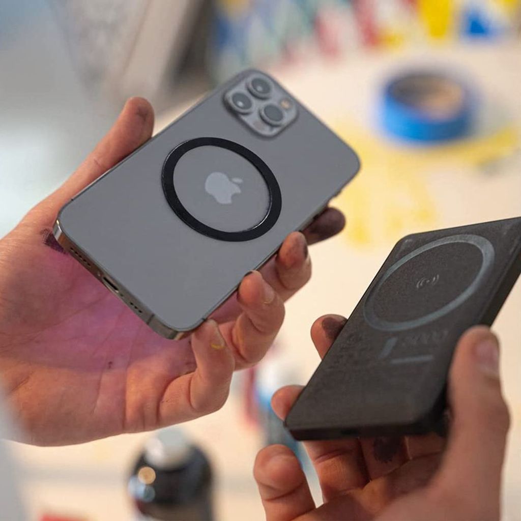 Tech-Protect MagMat MagSafe magnetisk ring universal - Sort/Sølv 2-pak