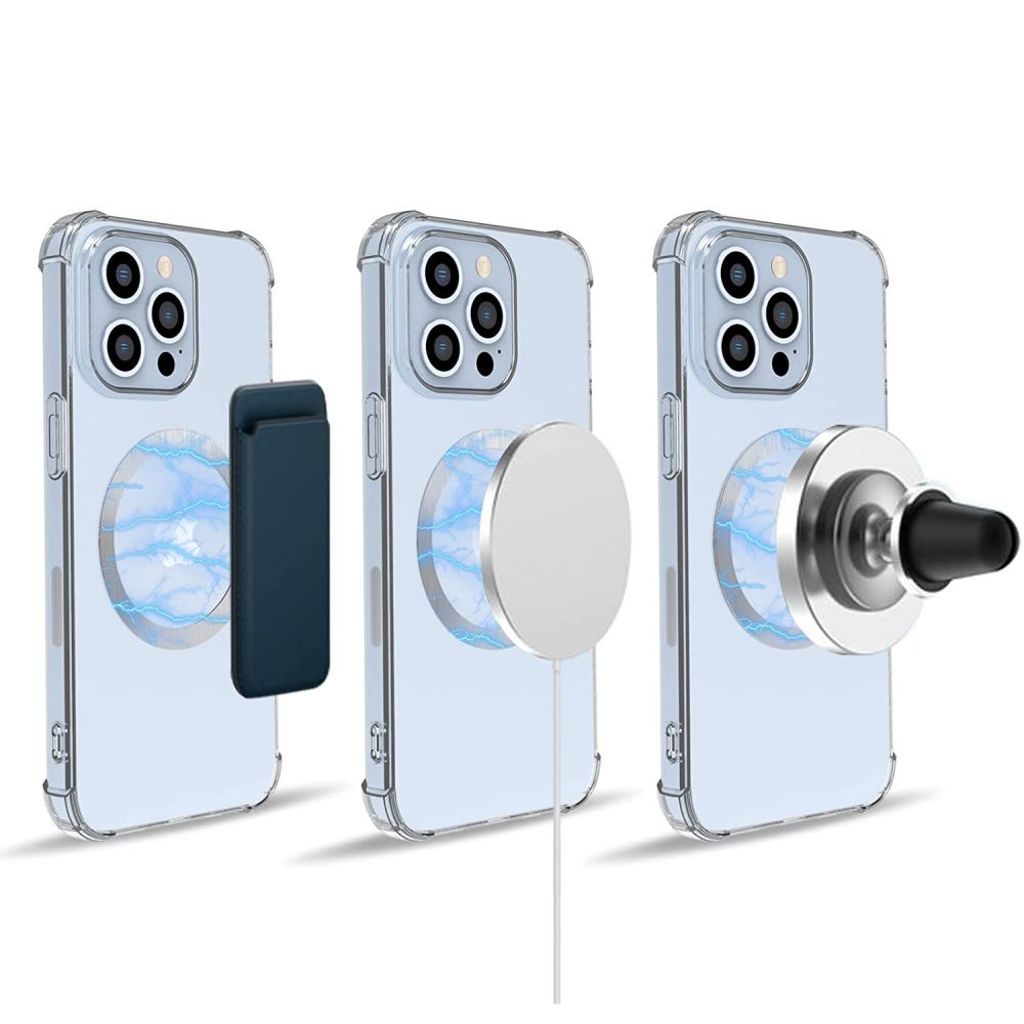 Tech-Protect MagMat MagSafe magnetisk ring universal - Sort/Sølv 2-pak