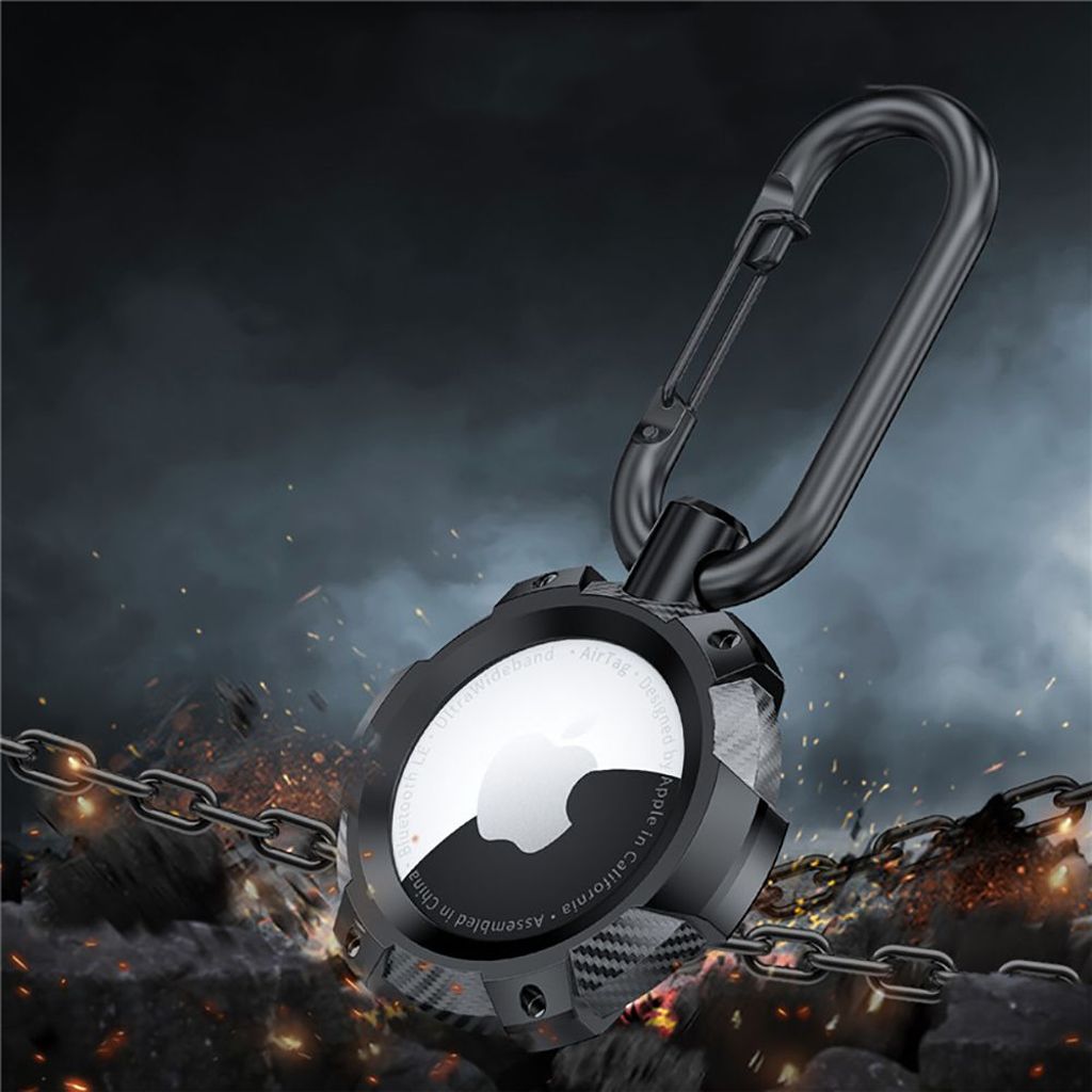 Tech-Protect Apple AirTag Kuori TPUCarbon – Musta