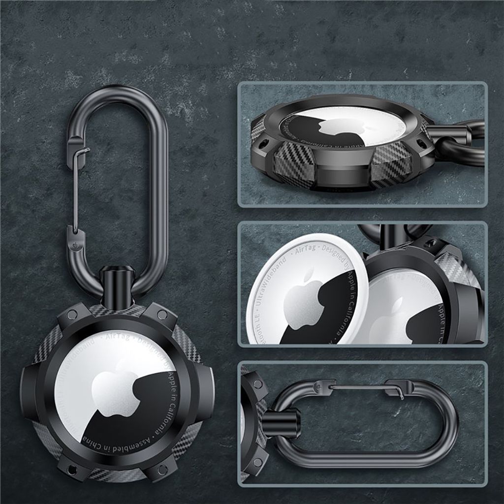 Tech-Protect Apple AirTag Kuori TPUCarbon – Musta