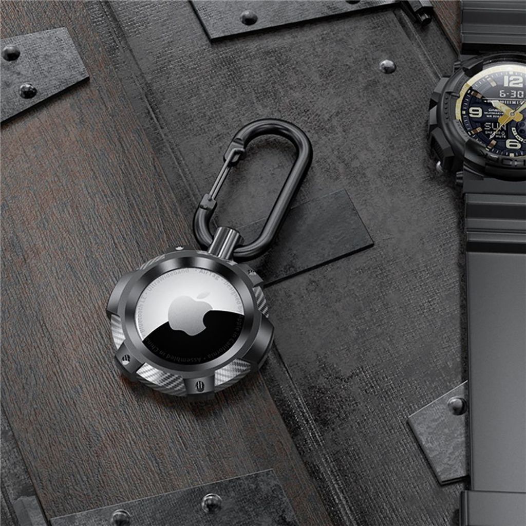 Tech-Protect Apple AirTag Kuori TPUCarbon – Musta