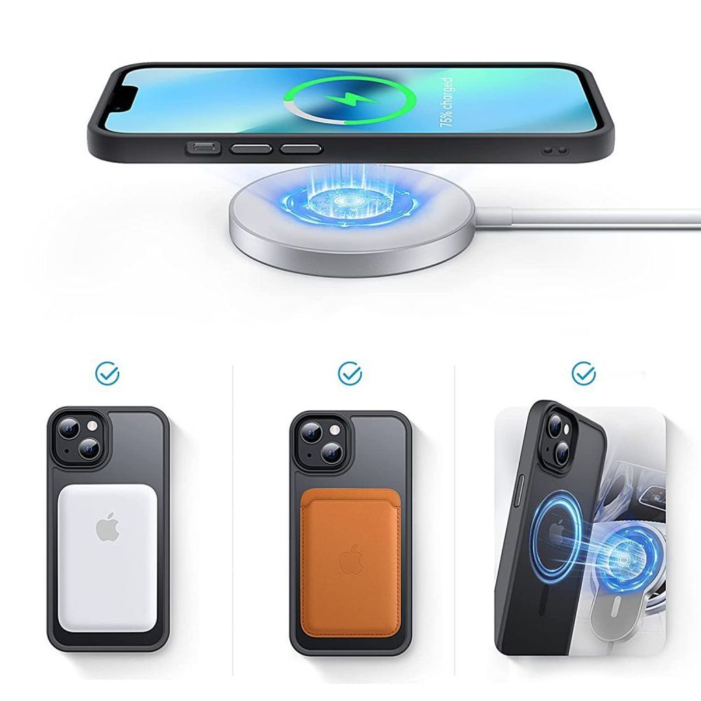 Tech-Protect MagMat MagSafe Cover til iPhone 14 Pro - Gennemsigtig sort