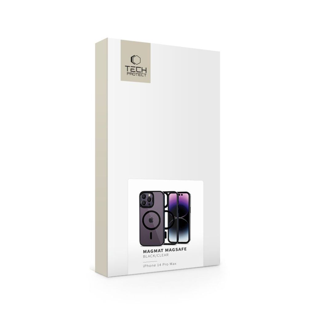 Tech-Protect MagMat MagSafe Cover til iPhone 14 Pro Max - Gennemsigtig sort