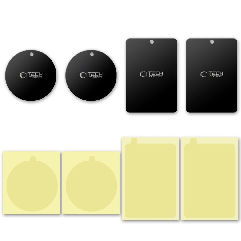 Tech-Protect MetalPlate magnetiske plader til bilholder – sort (4 stk)