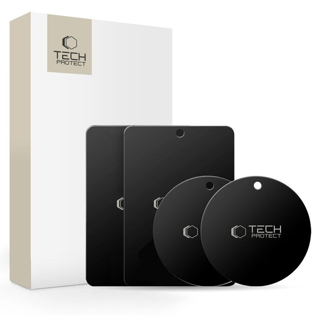 Tech-Protect MetalPlate magnetiske plader til bilholder – sort (4 stk)