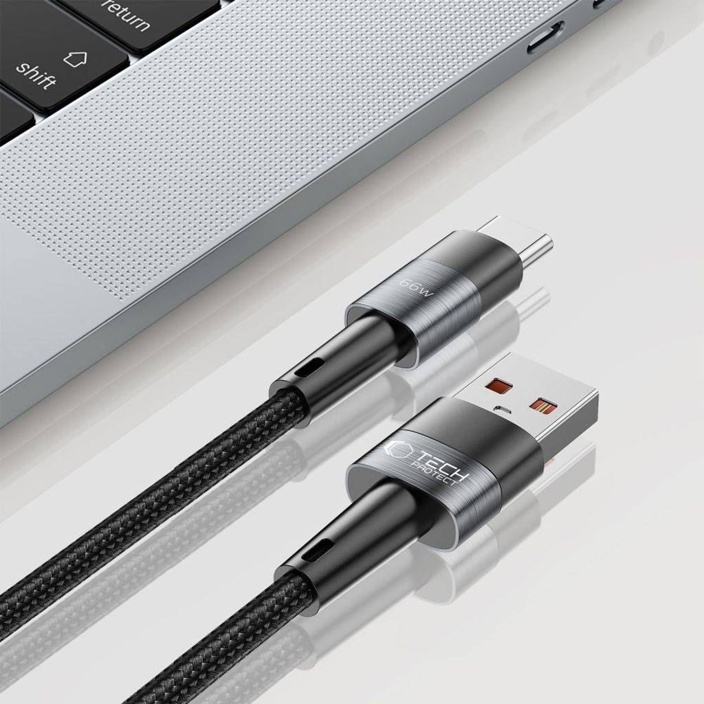 Tech-Protect UltraBoost USB-C / USB-C 66W 6A 2m kabel - grå