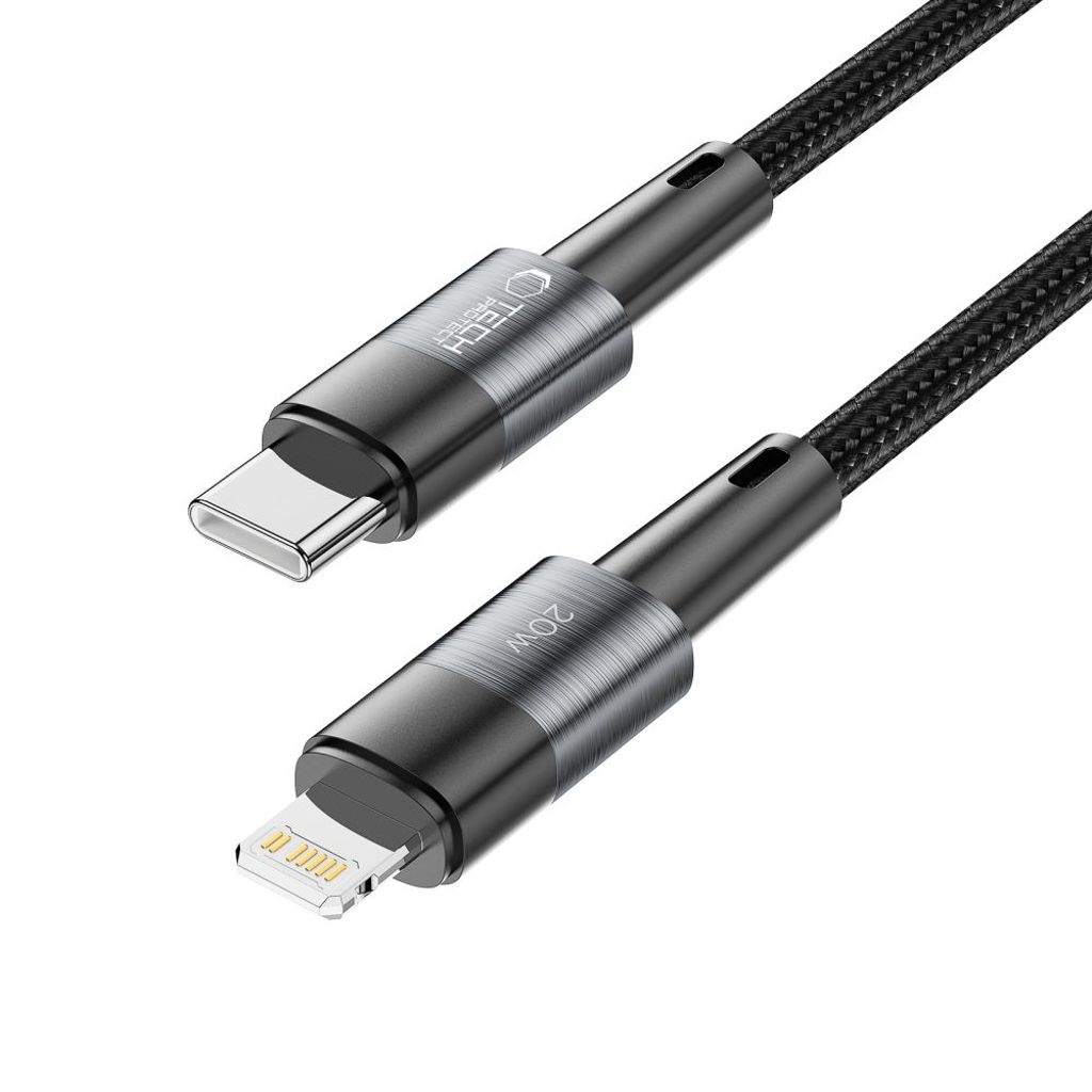 Tech-Protect UltraBoost Lightning / USB-C PD 20W 3A 2m kabel – grå