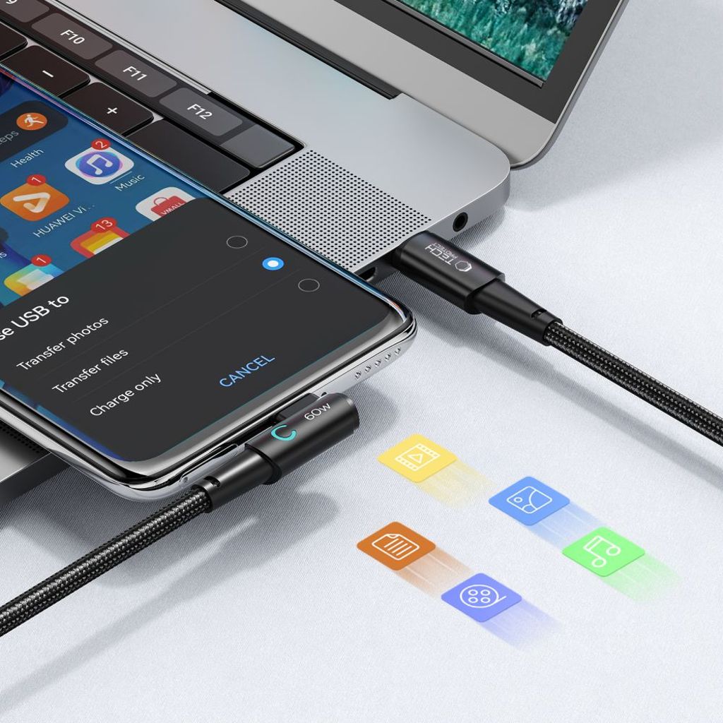 Tech-Protect UltraBoost L USB-C / USB-C 60W 6A Kabel 1m - Grå