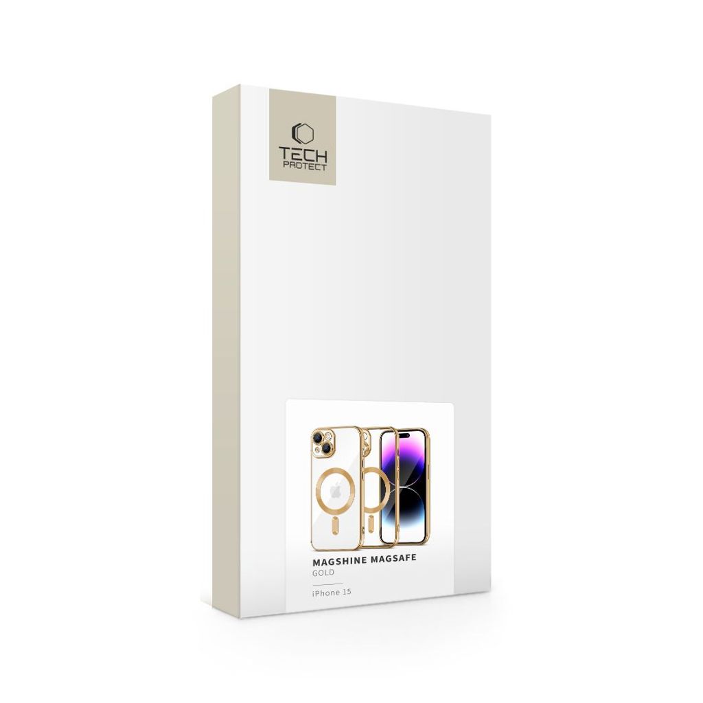 Tech-Protect MagShine MagSafe Case for iPhone 15 - Gold