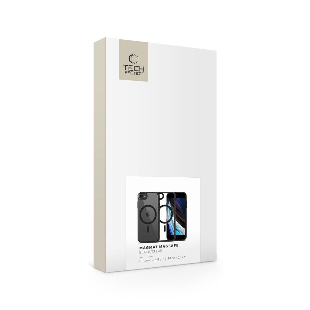 Tech-Protect MagMat MagSafe Cover til iPhone 7/8/SE 2020/2022 - Gennemsigtig sort
