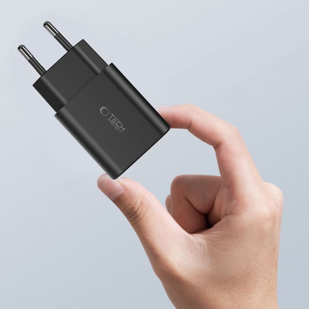 Tech-Protect C35W 2x USB-C PD 35W vegglader med USB-C / Lightning-kabel - hvit