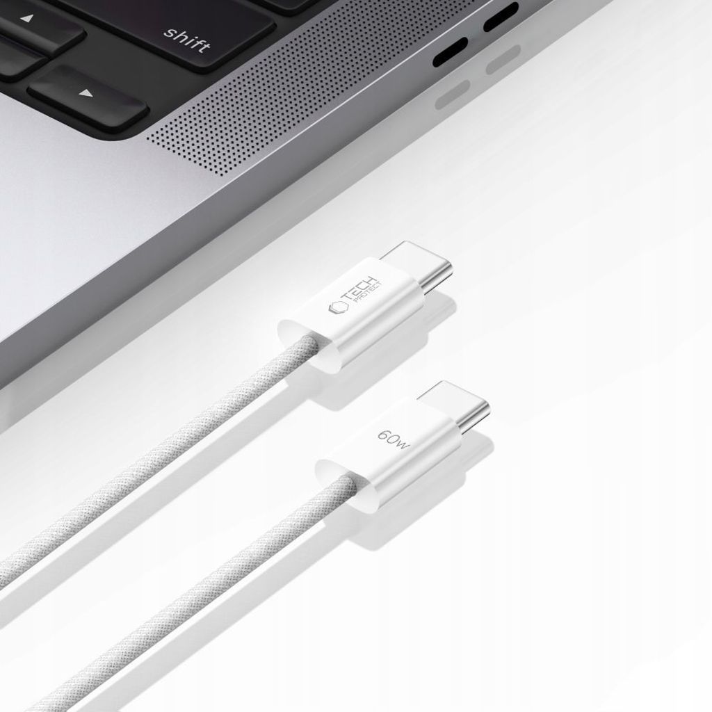 Tech-Protect UltraBoost Classic USB-C / USB-C PD kabel 60W 3A 1m - hvid