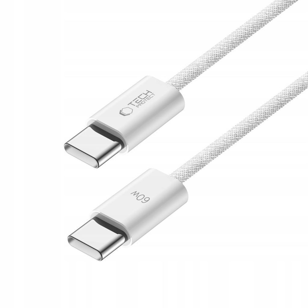 Tech-Protect UltraBoost Classic USB-C / USB-C PD kabel 60W 3A 1m - hvid