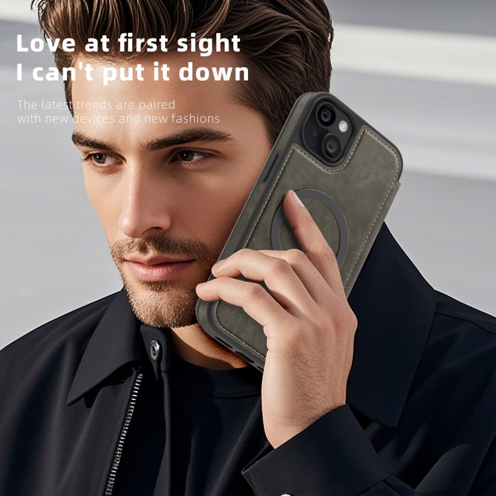 iPhone 14 Plus Lommeboketui MagSafe RFID-blokkerende - Titan Grå